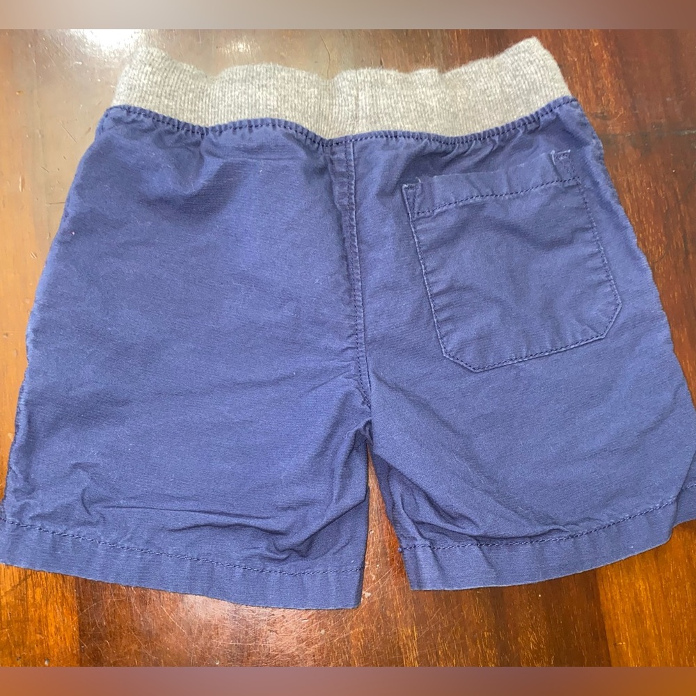 2T Carter’s Kids Blue Shorts with Gray Waistband - Picture 2 of 3
